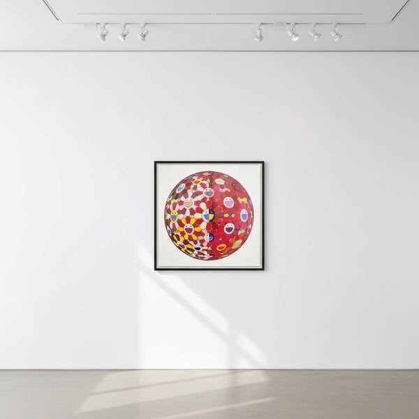Takashi Murakami - Flower Ball 3D Red, 2010, Screen print