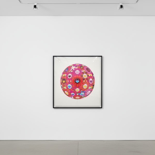 Takashi Murakami - Flowerball (3D) - Red, Pink, Blue, 2013, Offset lithograph