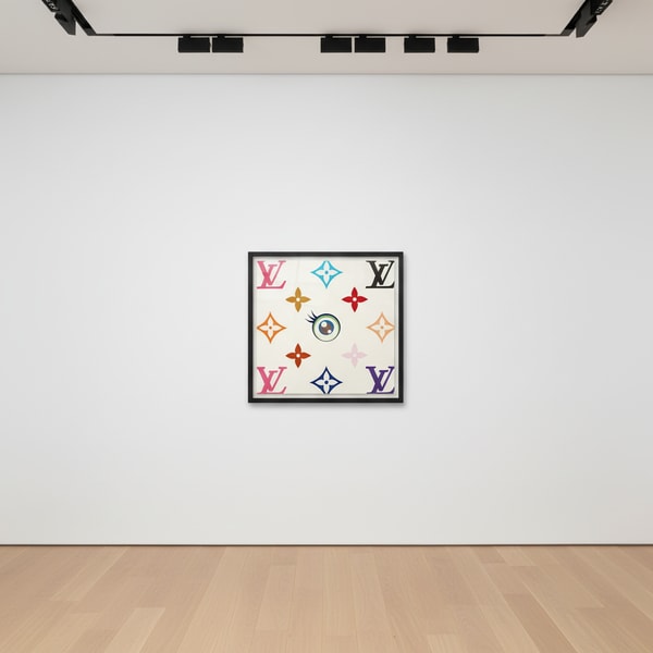Takashi Murakami - I Love White Monogramme, 2003, Acrylic on canvas mounted to panel