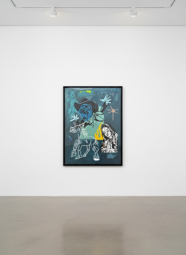 Terry Urban - A Real Rain, 2025, Acrylic, pastel, oil, aerosol on canvas