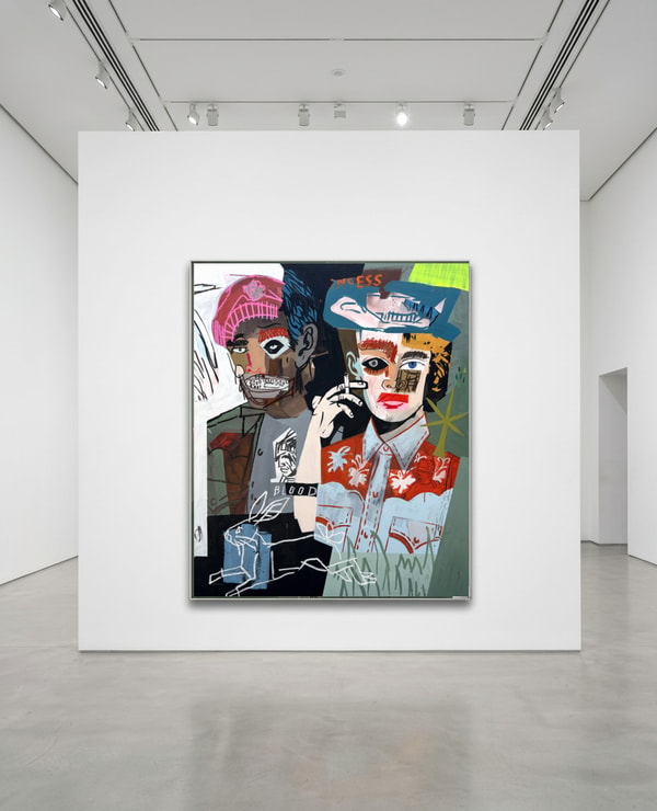 Terry Urban - Cutting Luther's Grass, 2026, Acrylic, Oil, Charcoal, Aerosol on Canvas
