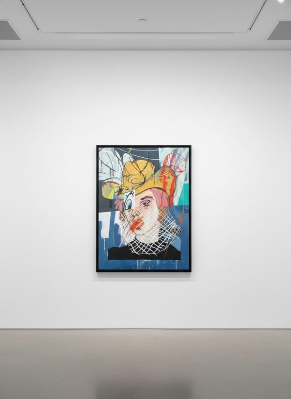 Terry Urban - Honky Tonk Angel, 2025, Acrylic, oil, aerosol, and pastel on canvas