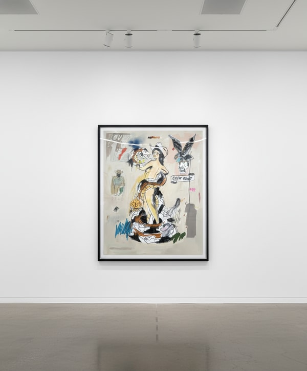 Terry Urban - Rattlesnake Lover, 2025, Acrylic, oil, pastel, ink on canvas