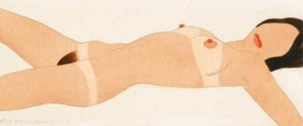 Tom Wesselmann - Open Ended Nude #103, 1980, Pencil and thinned liquitex on Bristol board