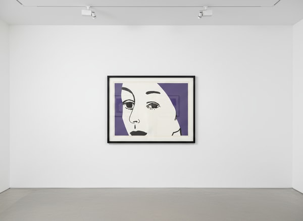 Alex Katz - Ada (black and purple), 2022, 2 Color Woodcut on Somerset Satin White, 300 gsm fine art paper