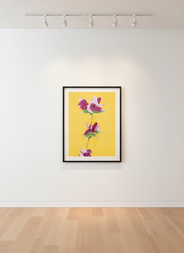 Alex Katz - Azaleas on Yellow, 2021, Archival pigment inks