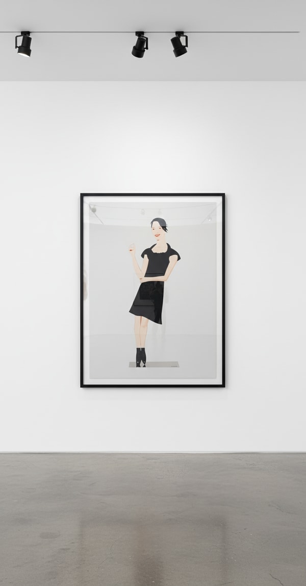 Alex Katz - Black Dress 2 (Carmen), 2018, Cutout from shaped shaped powder-coated aluminum, printed on each side with UV c...