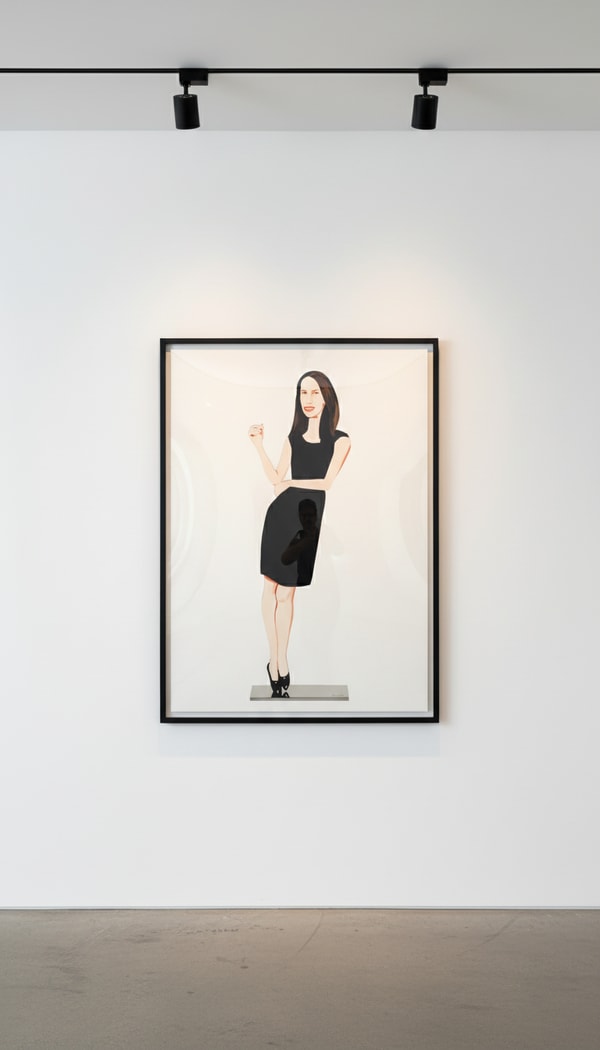 Alex Katz - Black Dress 2 (Christy), 2018, Cutout from shaped shaped powder-coated aluminum, printed on each side with UV ...