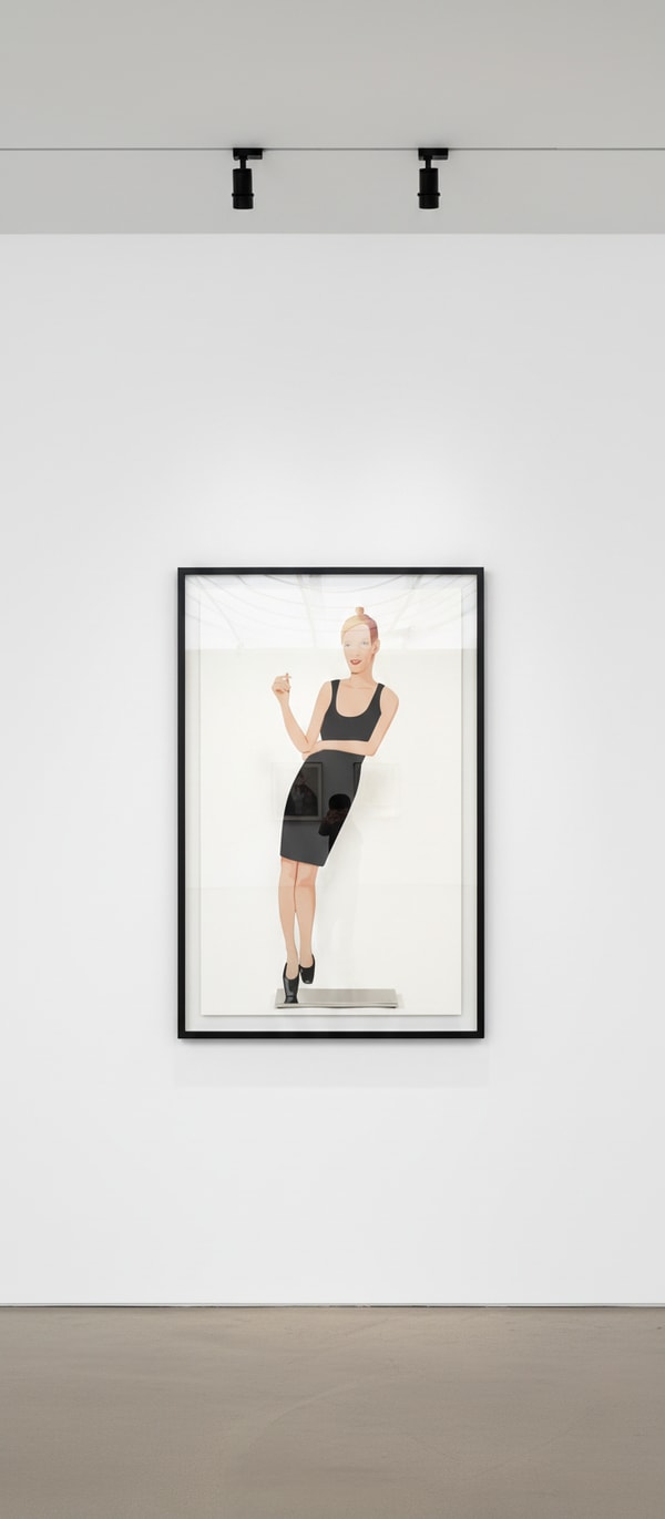 Alex Katz - Black Dress 2 (Oona), 2018, Cutout from shaped shaped powder-coated aluminum, printed on each side with UV cur...