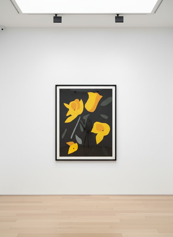 Alex Katz - Freesia, 2023, 7-color woodcut on Somerset white 500 gsm