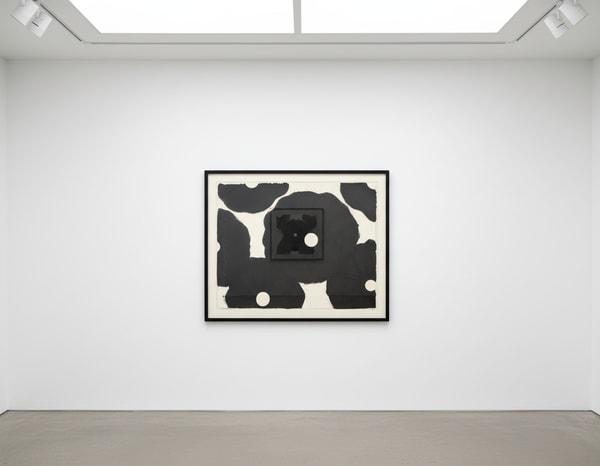 Donald Sultan - Six Poppies (black), 2023, Color silkscreen with enamel inks, flocking, and over printed flocking on Somer...