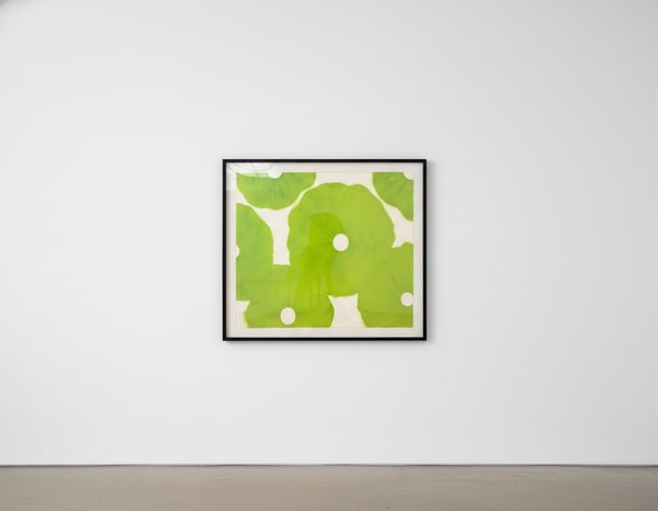 Donald Sultan - Six Poppies (green), 2023, Color silkscreen with enamel inks, flocking, and over printed flocking on Somer...