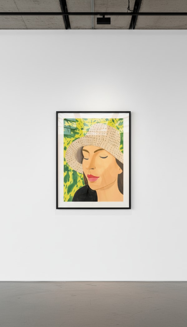 Alex Katz - Straw Hat 3, 2022, Archival pigment ink on Innova Etching Cotton Rag 315 gsm fine art paper