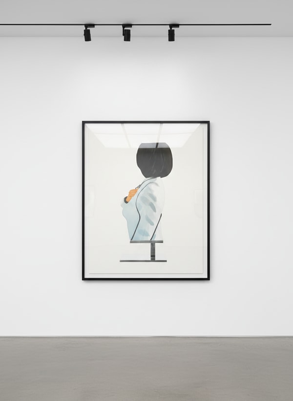 Alex Katz - Vivien in White Coat, 2022, Porcelain enamel on shaped steel