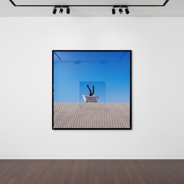 Tyler Shields - Bathtub in the Sand, 2021, Digital c print