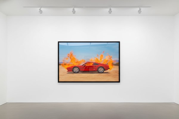 Tyler Shields - Ferrari On Fire, 2022, Digital c print