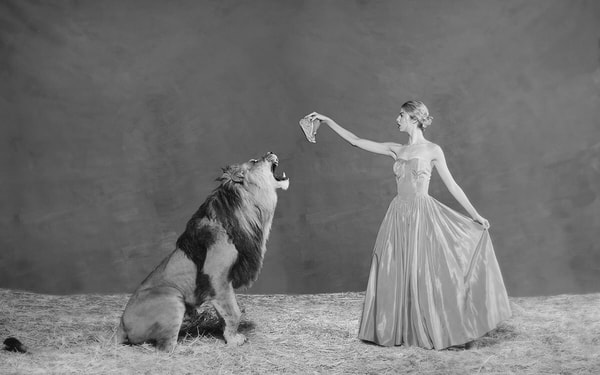 Tyler Shields - Lion Tamer, 2019, Digital c print