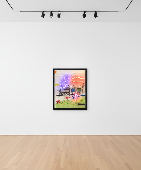 Vincent Chung - Start From The Beginning, 2022, Acrylic, olive oil, oil sticks, chalk pastel, dirt, masking tape, irrigati...