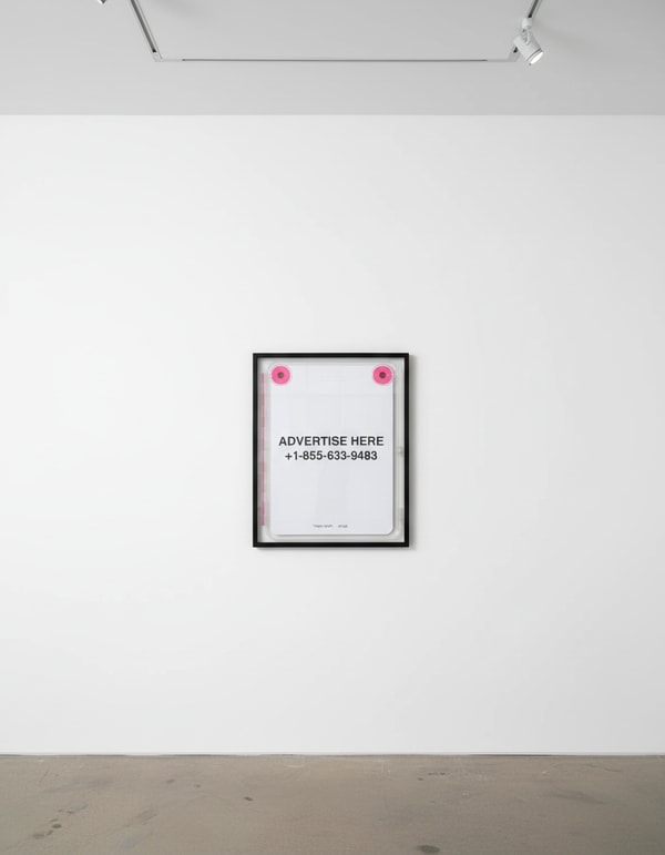 Virgil Abloh - Advertise Here with Clear Canvas, 2019, Transparent lithographic print with crystal styrene, PMMA and mould...