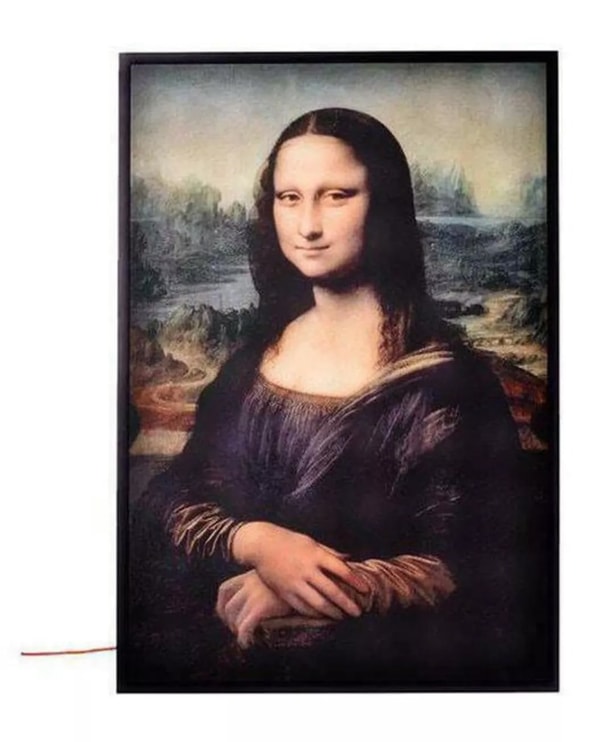 Virgil Abloh - Mona Lisa, Artwork With Steel Frame, 2019, Backlit artwork, presented in a black powder-coated, steel frame...