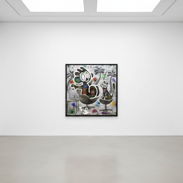 Yusuke Toda - Mr Yum With Palm Tree, 2023, Acrylic on canvas