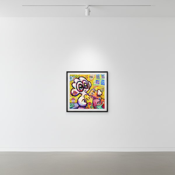 Yusuke Toda - Yum and Friends, 2023, Acrylic and oil stick on canvas