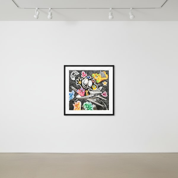 Yusuke Toda - YUM on the Rocket with Super POM, 2025, Mixed media on canvas