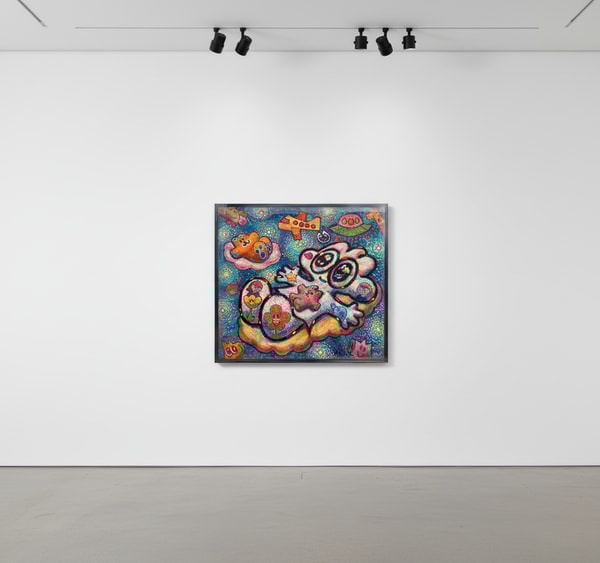 Yusuke Toda - YUM POM in the Clouds, 2023, Acrylic on canvas