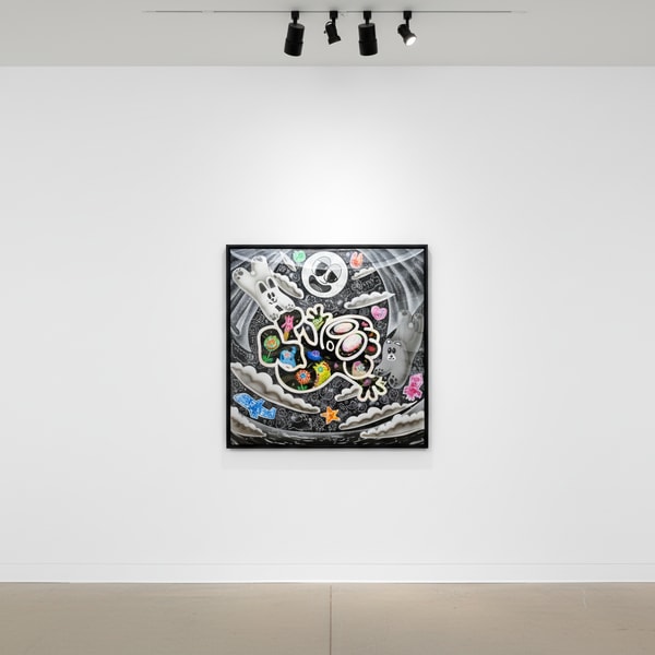 Yusuke Toda - Yum's Night Flight, 2023, Acrylic and oil stick on canvas